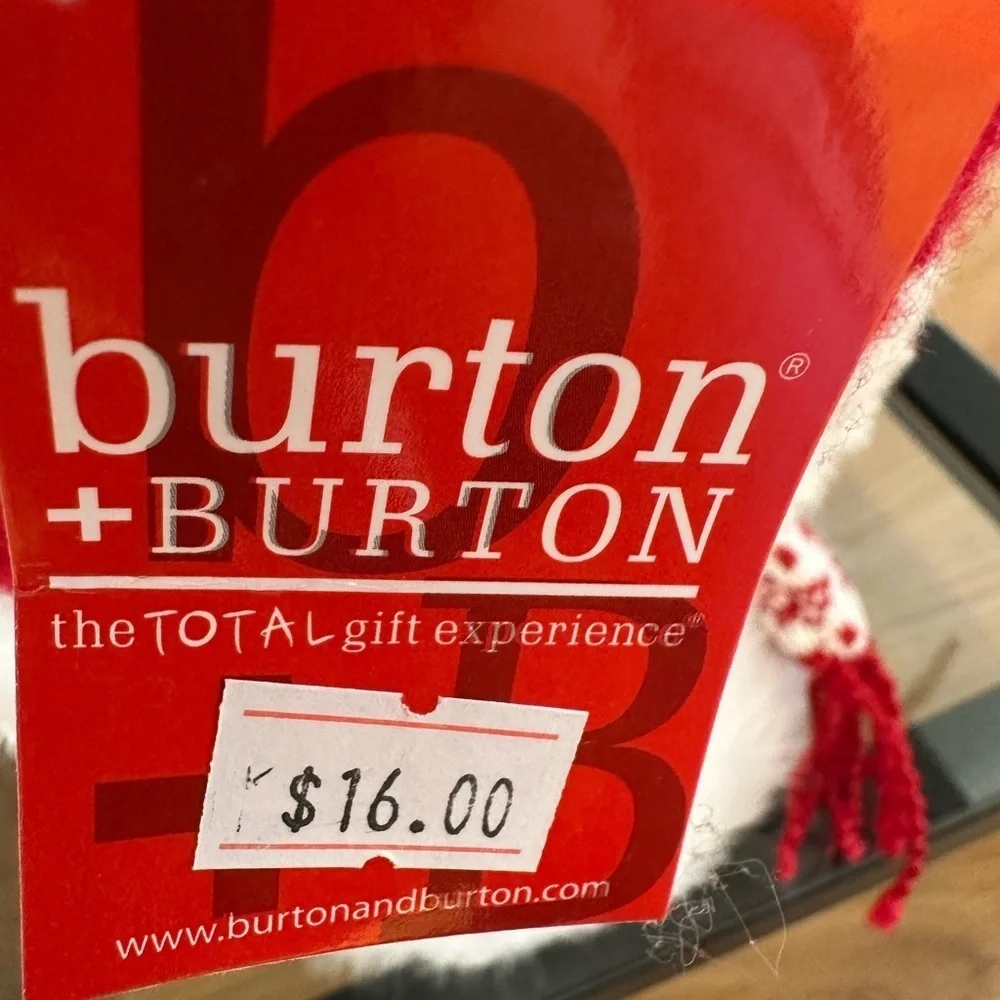 Burton Black and White Snowman Plush